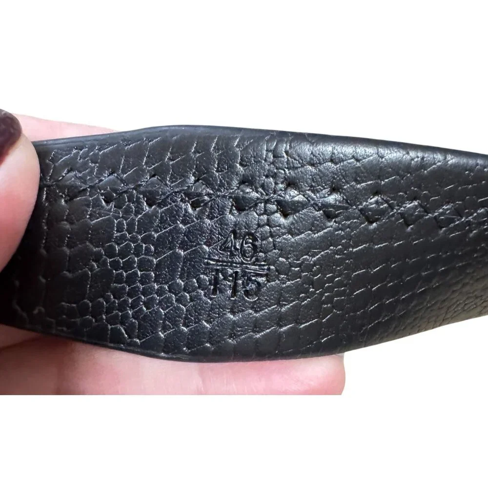 NWB Premium Belt Crocodile Print Black Leather w/ Buckle Sz 46